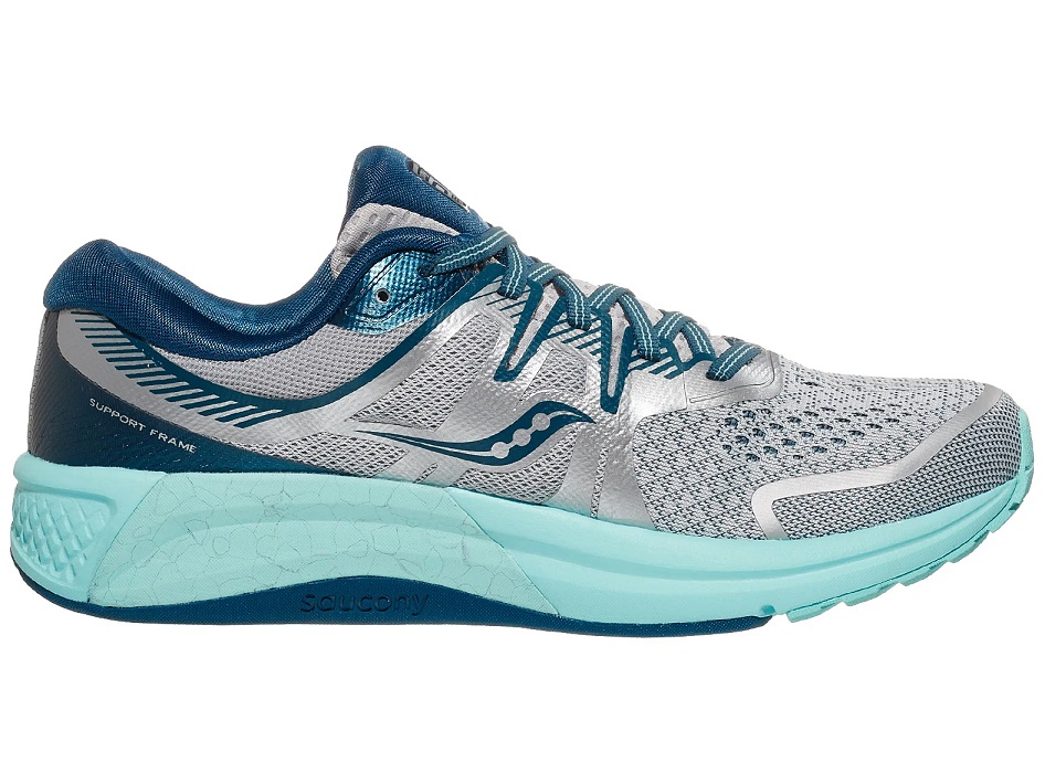 Saucony Scarpe Running Donna Redeemer ISO 2 – Grey Blue, 6 Wide (larga), Ammortizzazione EVERUN